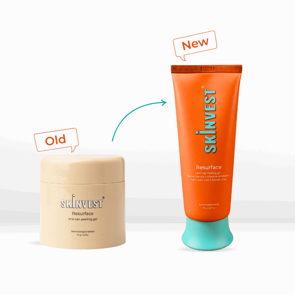 Skincare product packaging comparison with 'Old' and 'New' labels on a white background