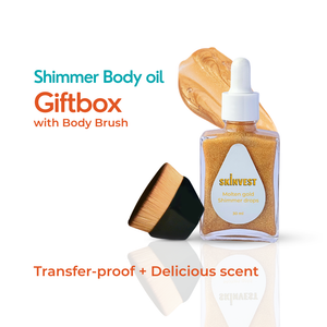 Molten gold shimmer drops with body brush