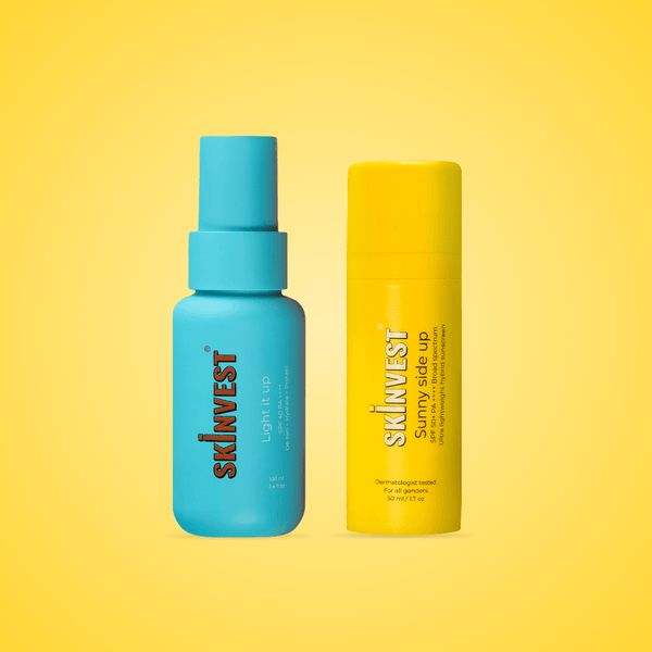 Skinvest Summer Face and Body Saviour combo with Sunny Side Up Sunscreen and Light It Up Mist