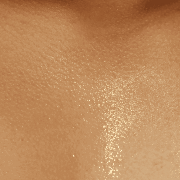 Close-up of beige skin texture with a slight sheen
