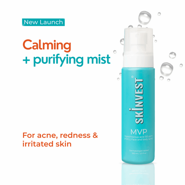 Skincare mist bottle with text on a white background
