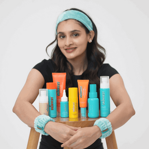 Face wash head wrap with absorbent wrist bands to prevent water drips