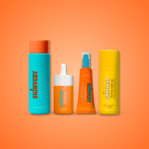 Skinvest 4-Step Daily Skincare Routine with cleanser, serum, moisturizer, and sunscreen