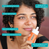 fast-absorbing, lightweight, fragrance-free formula made for Indian skin and safe for pregnant and lactating women